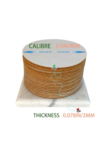 Xurunkeji 40 Paket Kendinden Yapışkanlı Mantar Yuvarlak 3,5 İnç Destek Sayfaları Mantar Bardak Altlıkları Kendin Yap El Sanatları İçin - Alt Koruma Kahverengi