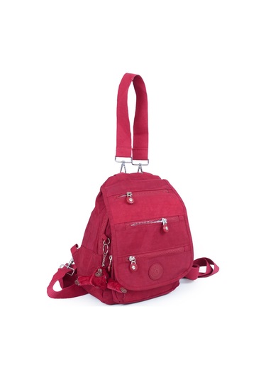 Küçük Boy Krinkıl/klinkır Su Geçirmez Çok Gözlü Uzun Askı Günlük El Omuz Sırt Çantası Kırmızı 13-5a Kırmızı