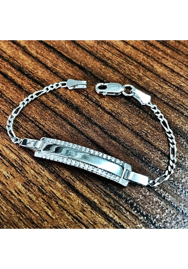 Taşlı Çocuk Bebek Künyesi İsimli Bileklik  Csb06