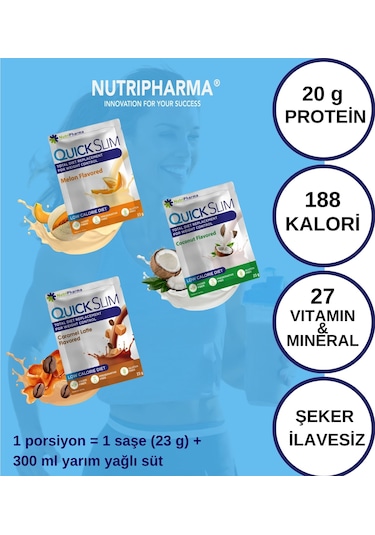 Quick Slim Öğün Tozu, Tropikal Karışık Kutu, 30 Saşe