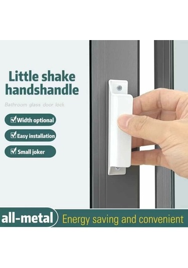 2 Adet Beyaz Alüminyum Alaşımlı Kulp, Sürgülü Kapı Kolu, Balkon Kapı Kolu, Dolap Çekmece Kolu, Pencereler İçin, Vidalı Mobilya Donanımı