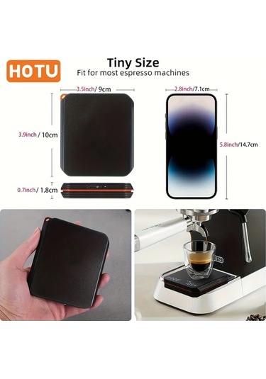 Honeybeeshop Siyah Hotu Otomatik Zamanlayıcılı Küçük Espresso Terazisi 0 1g 2kg Usb Şarjlı Dijital Kahve Terazisi Led Ekran Siyah