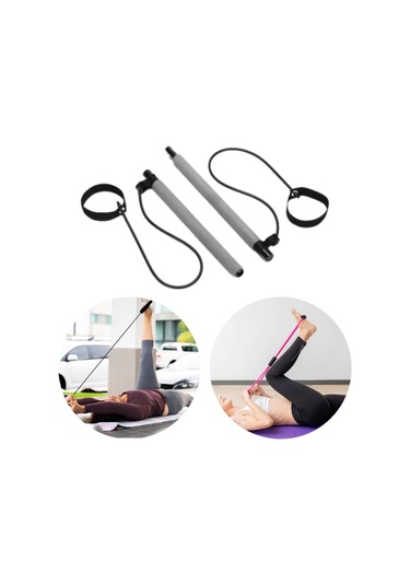 Suntek 2 Bölüm Pilates Bar Egzersiz Çubuğu Güç Gri Gri