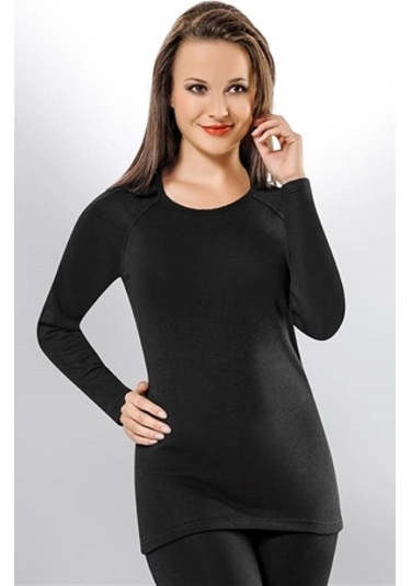 2007 Kadın Termal Şardonlu Manşetsiz Bisiklet Yaka Üst Body Siyah