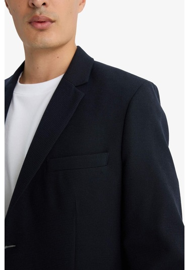 Defacto Modern Fit Düğmeli Cepli Blazer Ceket F2347ax25aunv163 Lacivert