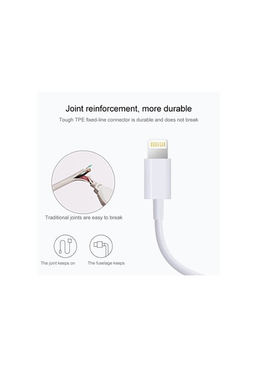 8 Pin - Usb 2.0 Senkronizasyon Verileri / Şarj Kablosu, Kablo Uzunluğu: 1m