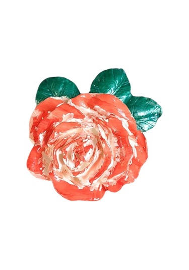 Uretti - Ayşe 7362 2886 El Yapımı Minik 2'li Yavruağzı - Yeşil Renk Gül Magnet - 6 X 7 Cm