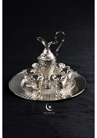 Lüks Gümüş Renkli Kaf Zemzem Takımı 8 Parça