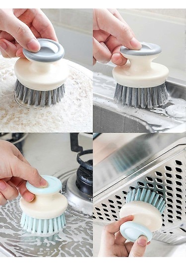 Saplı Çok Amaçlı Bulaşık Fırçası, Temizlik İçin Mutfak Fırçaları, Lavabo, Tencere, Tavalar İçin Sert Kıllı Bulaşık Fırçası 2p Gri