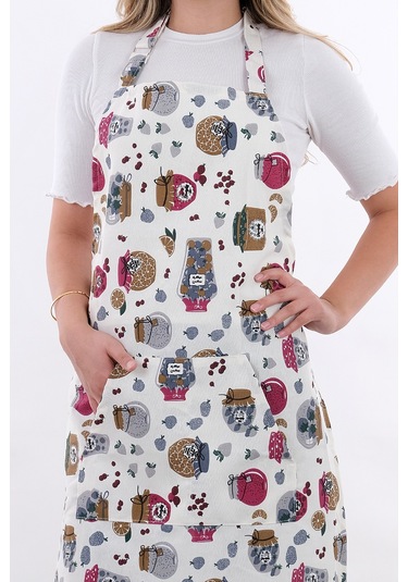 Motif Ayarlanabilir Askılı Şef Önlüğü Chef Mutfak Önlüğü Jam Jar