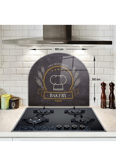 Decorita Cam Ocak Arkası Koruyucu | Oval Şekilli | Bakery Quality