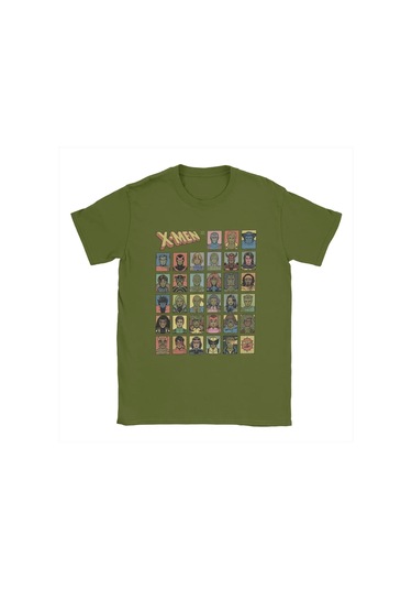 Mınıso X-men Wolverine Karakter Baskılı %100 Pamuk Erkek T-shirt - Kısa Kollu Crewneckordu Yeşil Ordu Yeşil