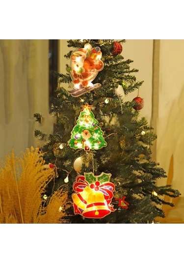 Novahub Noel Baba Kayak Yapan Led Işık Pencerede Kullanım Dekorasyon Pil Dahil Değil