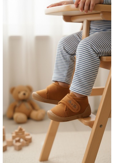 Ayakmod Taba Süet Cırtlı Bebek Panduf Ba&ba 058989 B Taba