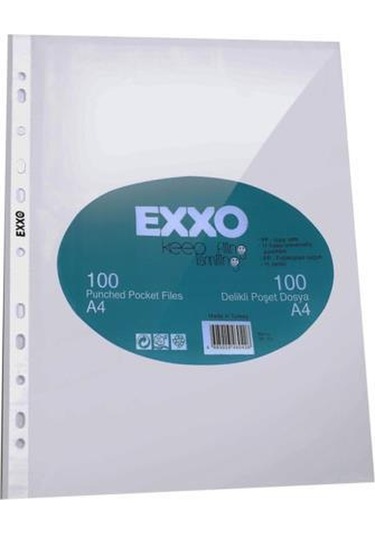 Exxo Delikli Poşet Dosya 100'lü A4