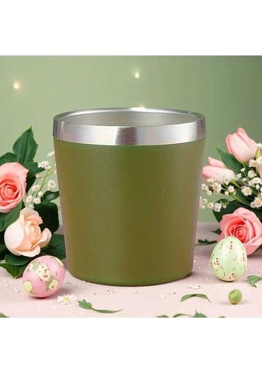 Trendooze Yeşil 8oz Mini İzole Süt Bardağı Çift Katlı Paslanmaz Çelik Termos Taşınabilir Kahve Şarap İçin Yeşil