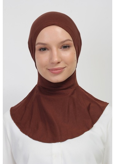 Pratik Esnek Likralı Boyunluklu Geçmeli Bone Çikolata