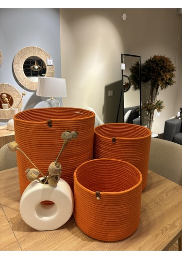 Rover Çok Amaçlı Düzenleyici Sepet, Saksılık, Organizer 3'lü Set Turuncu