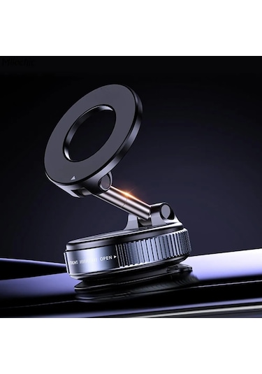 Folinda Araç İçin Manyetik Magsafe Telefon Tutucu - Çift Emici, Ev Ve Araçta Kullanım, 360 Derece Döner, 4.7 İnç Ve Üzeri Akıllı Telefonlar İçin Siyah Siyah