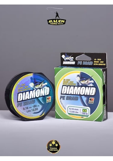 Bauer Dıamond Pe Braid 4x 150 Metre Ip Misina 0.18mm