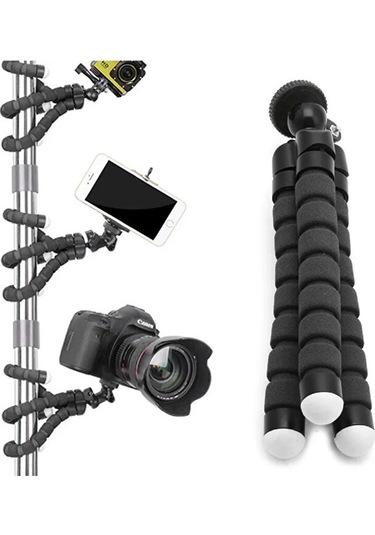 26 Cm Süngerli Ahtapot Tripod Telefon Tutucu Aparat
