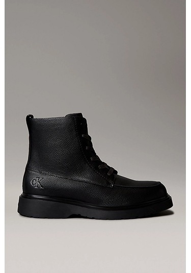 Calvin Klein Combat Essential Bağcıklı Deri Erkek Siyah Bot Ym0ym01375-0gj Siyah