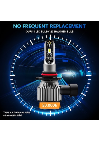 Reedark "120w Süper Parlak Ip68 Su Geçirmez Led Far Ampulü - 12.000lm, 6500k, 50.000 Saat Ömür"