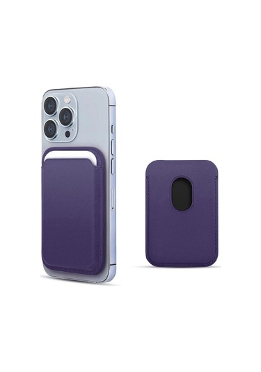 Forzacase İphone Tüm Modeller İle Uyumlu Magsafe Özellikli Manyetik Deri Cüzdan Kartlık - Fc098 Mor