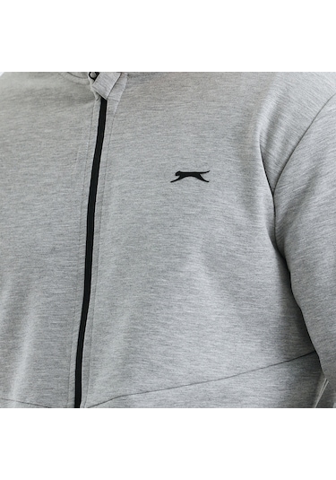 Slazenger VLAD Erkek Cepli Fermuarlı Gri Sweatshirt