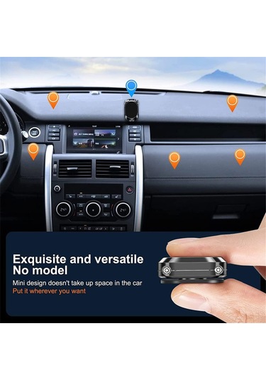 Tenfowee 360 Derece Dönebilen Katlanabilir Araç İçi Manyetik Telefon Tutucu - Güçlü Yapışkan Ve Kaymaz Yüzey Siyah