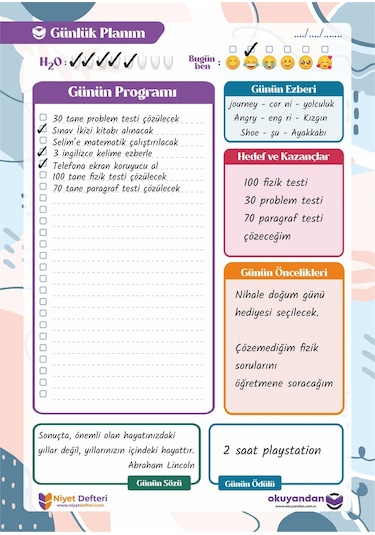 Plango Günlük Planlayıcı - Daily Planner - Ders Çalışma Planlayıc
