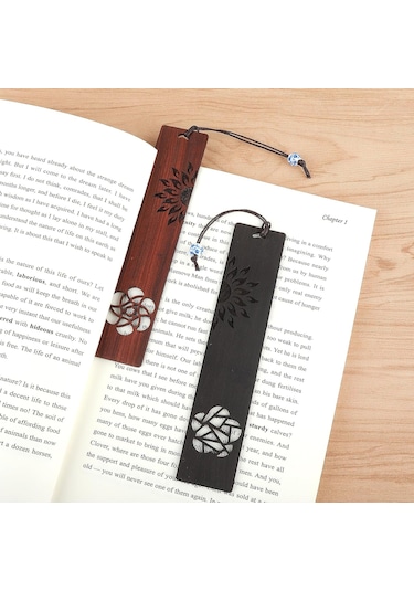 Kitap Severler İçin Ahşap Ayraçlar, 2 Parça El Yapımı Ahşap Ayraç