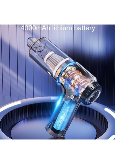 CBTxGlobal Suıtu St-6651 Otomotiv Şarj Toz Giderme Blower Araba Fırçasız Elektrikli Süpürge Gümüş ve Gri