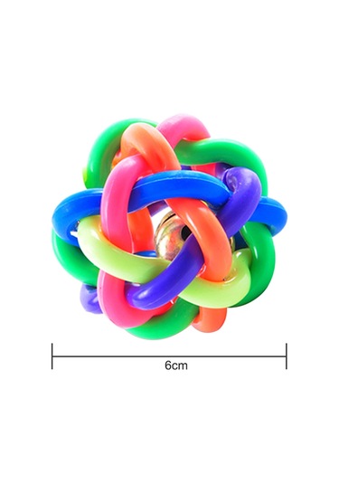 Lemestar Köpekler İçin Çarpıcı Renkli Kauçuk Oyun Topu - Çarpık Desenli Zilli Kumlama Oyuncak
