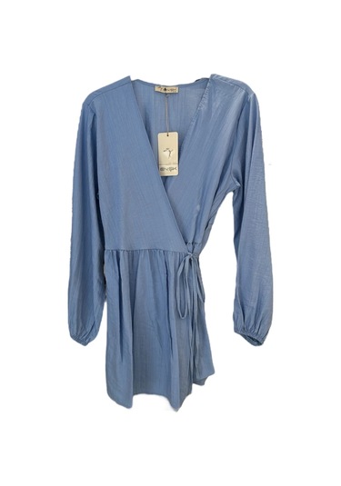 Z-521 Pile Ve Kimono Detaylı Pantolonlu Çilek İkili Takım Buz Mavisi