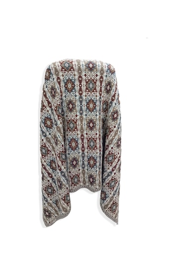 Uludağ Triko Kadın Taş Etnik Desenli Kilim Şal