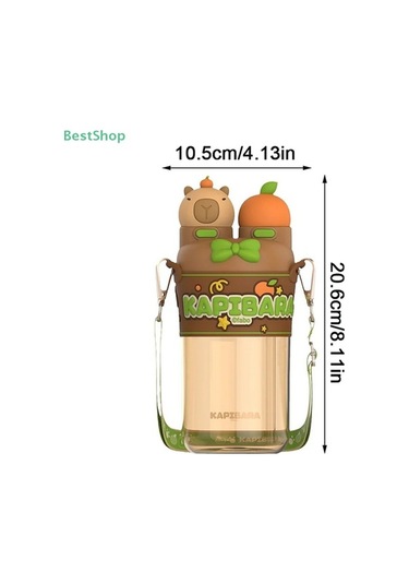 Elmpaly 700 Ml Kapibara Su Bardağı - 2 Yollu Brown Brown/ Çok Renkli