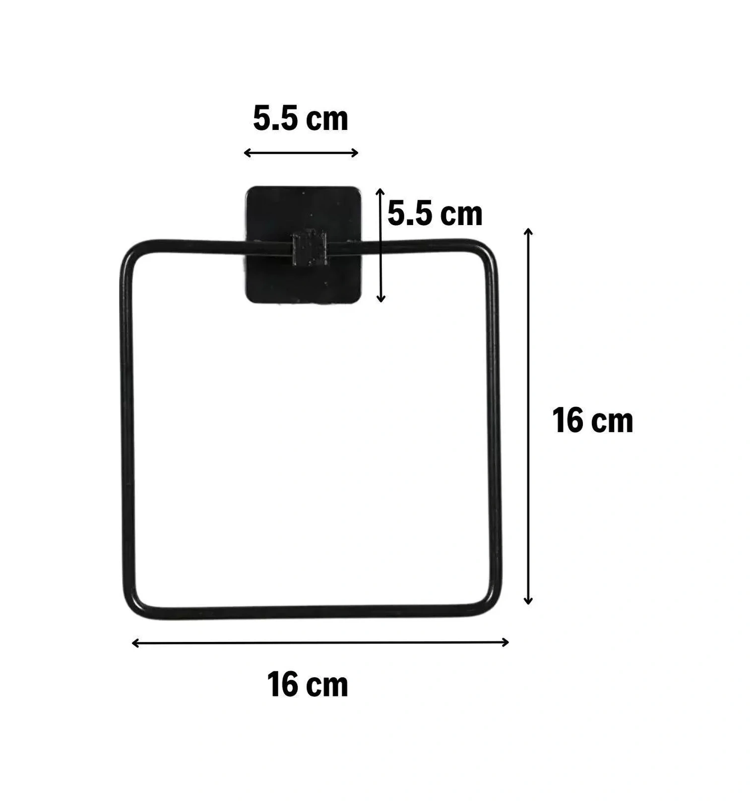Kendiliğinden Yapışkanlı Siyah Paslanmaz Metal Kare Havluluk Kahverengi