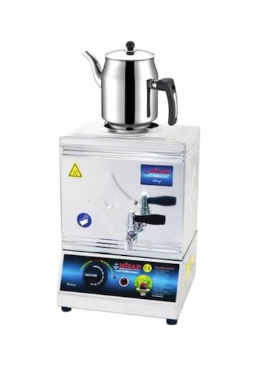 1 Demlikli Elektrikli Çay Kazanı Pleytsiz 10 Lt Demlik Dahil