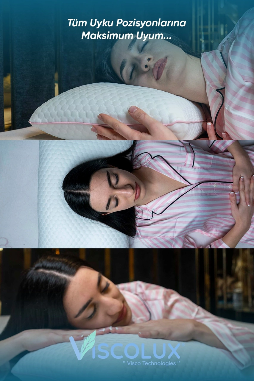 Anadolu Tombul Ortopedik Yastık - Baş Ağrısı Önleyici Klasik Visco Yastık 60x40x15 Pembe