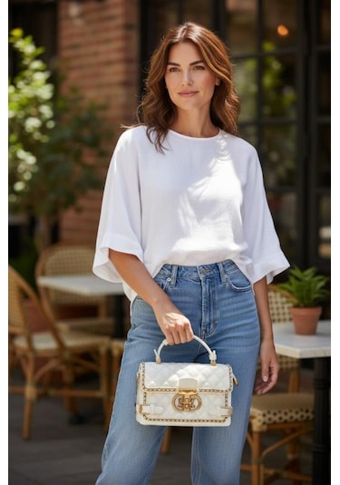 Guja C1009 İthal Fashion Kadın El Ve Çapraz Çanta Beyaz