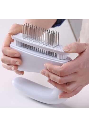 Primepickings Paslanmaz Çelik Kaburga Kırıcı 48-pin, Beyaz, Ev Mutfak İğnesi Beyaz