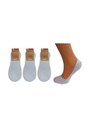 3'lü Kadın Pamuklu Babet Çorap-beyaz Beyaz