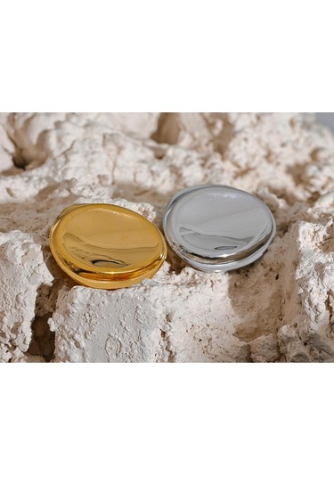 Gümüş Eetit 37mm Paslanmaz Çelik Metal Yuvarlak Minimalist Broşlar Unisex Takı Erkek Kadın Aksesuar Su Geçirmez 2023 Ücretsiz Kargo Gümüş