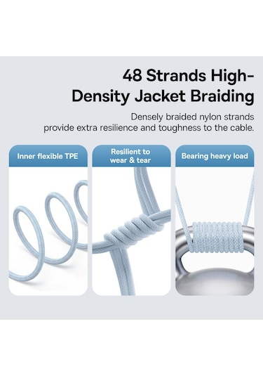 Baseus Cd Serisi Pd20w Usb-c / Type-c - 8 Pin Hızlı Şarj Veri Kablosu, Uzunluk: 1 M