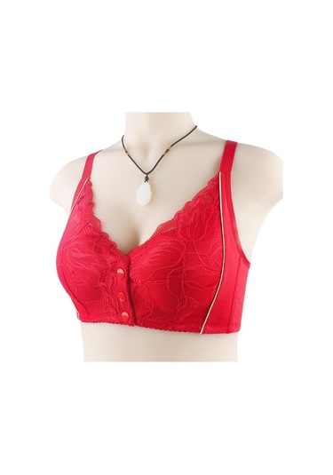 Kırmızı Phnom Penh Dantel Ön Düğme İç Giyim Kadın Şekillendirici Fincan Ayarlanabilir Omuz Askısı Orta Ve Yaşlılık Büyük Boy Sutyen Çelik Halkalar Olmadan Kırmızı Kırmızı Phnom Penh Dantel Ön Düğme İç Giyim Kadın Şekillendirici Fincan Ayarlanabilir Omuz Askısı Orta Ve Yaşlılık Büyük Boy Sutyen Çelik Halkalar Olmadan Kırmızı