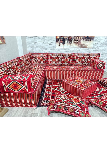 Coton Şark Köşesi 30cm Yüksekliğinde Minder Takımı