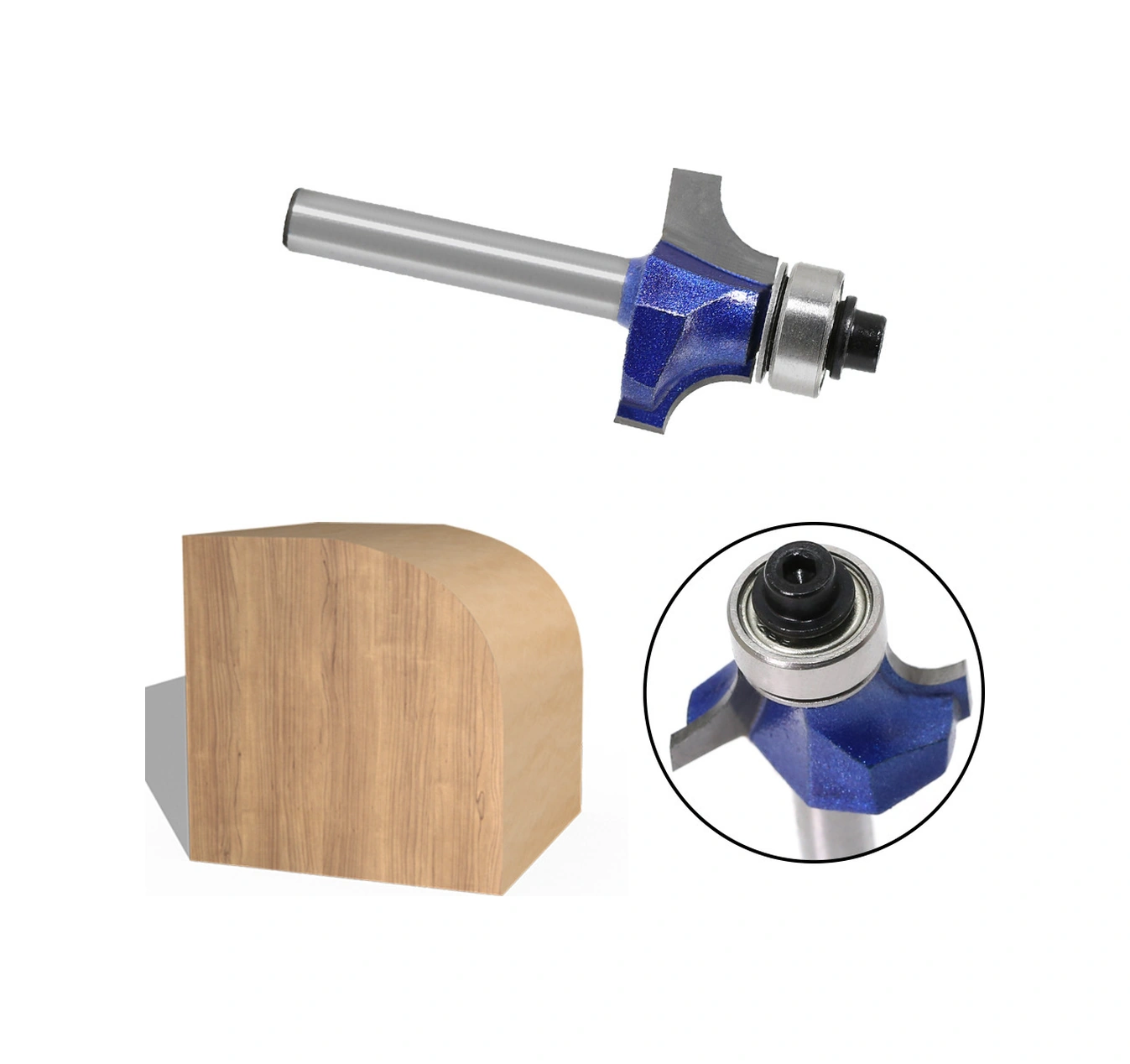 Skycity Ahşap İşleme İçin Profesyonel Dereceli Yuvarlak Uçlu Freze Takımı - 4 Adet R Köşe Aşındırıcı, Keskin Ve Hassas Kesimler, 6 Adet Uç