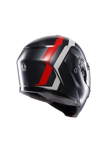 Agv Kask/streetmodular Resı Matt Grey Sılver Red Çok Renkli
