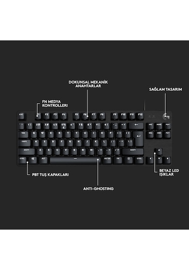Logitech G413 SE TKL 920-010564 Aydınlatmalı Türkçe Q Tactile Switch Mekanik Oyuncu Klavye